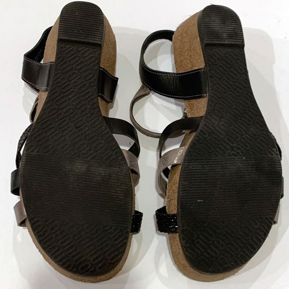 Munro Leather & Cork Wedge Sandals - size 10W - Picture 6 of 6